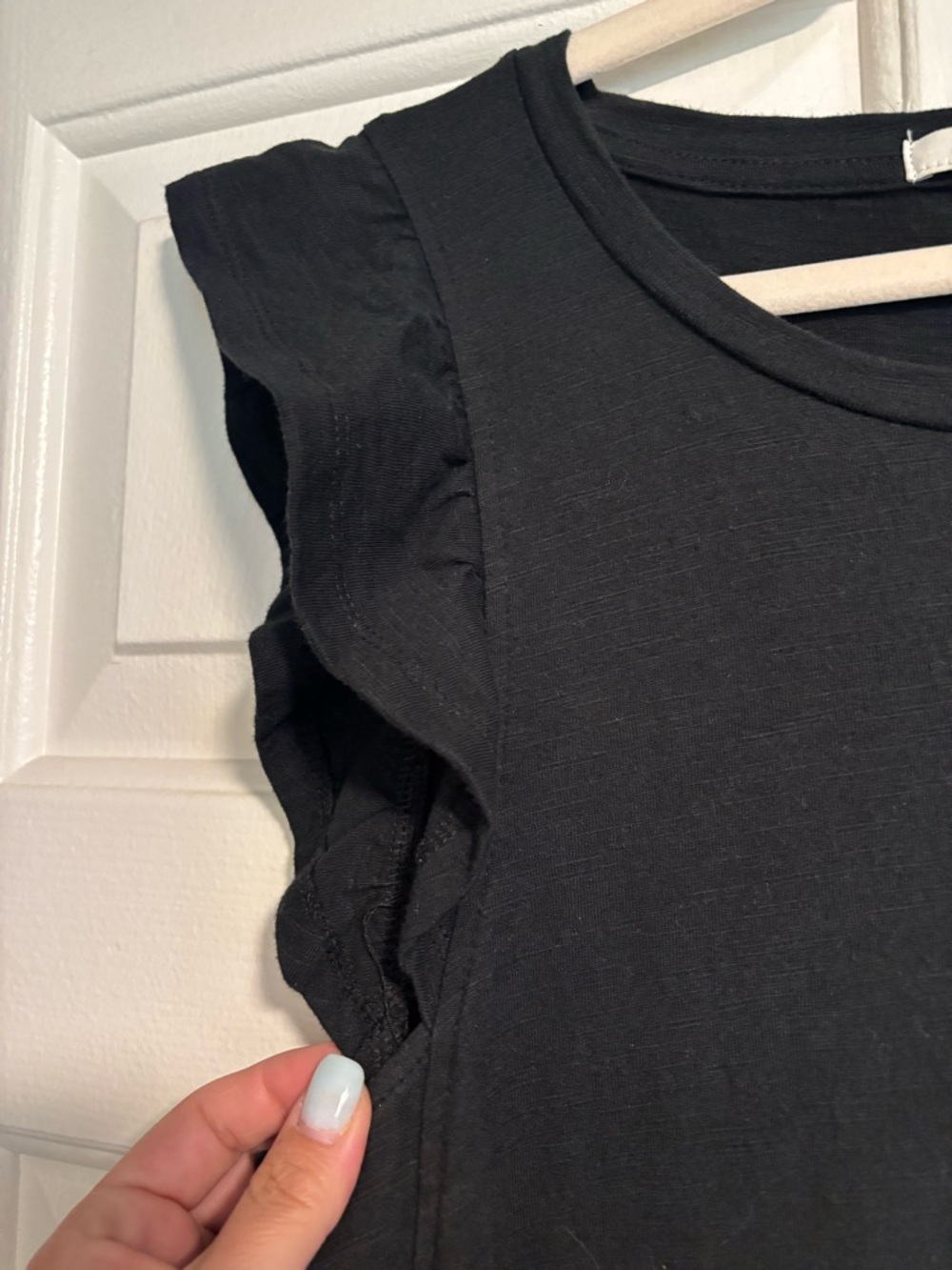 Z Supply Black Ruffle-Shoulder Maxi Dress - Picture 5 of 5